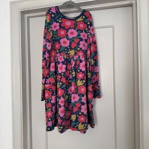 Hanna Andersson Pink and Orange 100% Cotton Long Sleeve Sundress